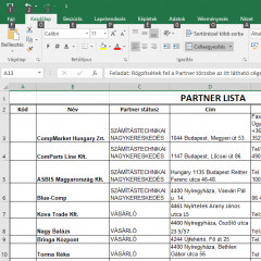 Első lépések: Partner lista